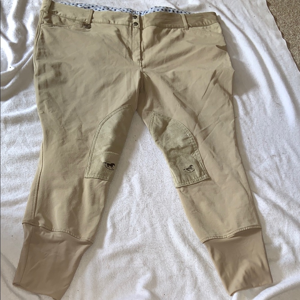 Smartpak Bradley size 46 tan breeches English riding hunter jumper plus size